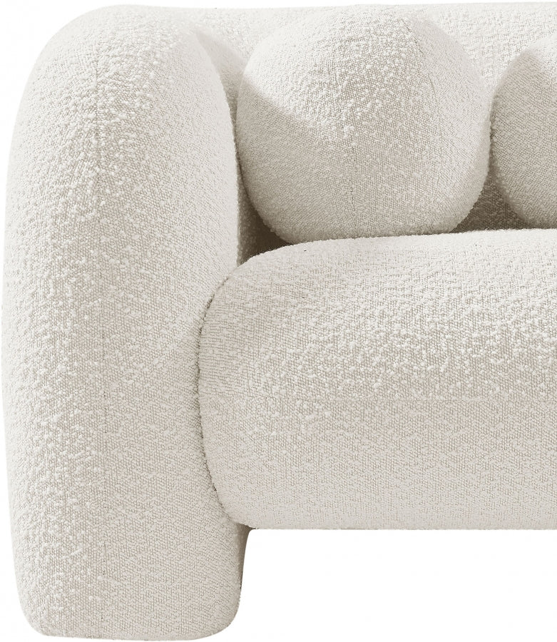 Emory Boucle Fabric Upholstered Chair in Cream - 139Cream-C