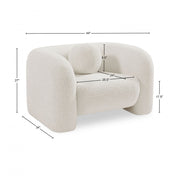 Emory Boucle Fabric Upholstered Chair in Cream - 139Cream-C