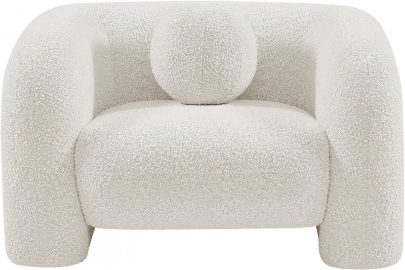 Emory Boucle Fabric Upholstered Chair in Cream - 139Cream-C