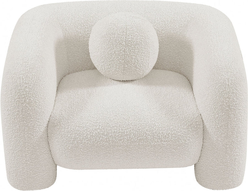 Emory Boucle Fabric Upholstered Chair in Cream - 139Cream-C