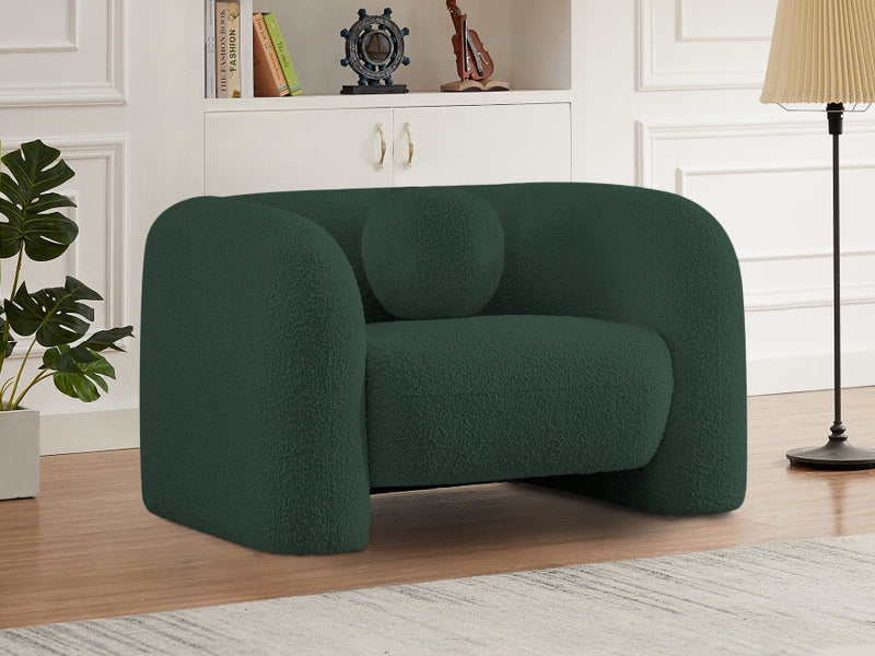 Emory Boucle Fabric Upholstered Chair in Green - 139Green-C