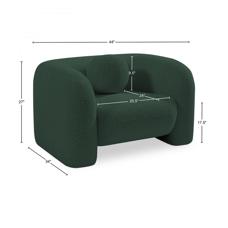 Emory Boucle Fabric Upholstered Chair in Green - 139Green-C