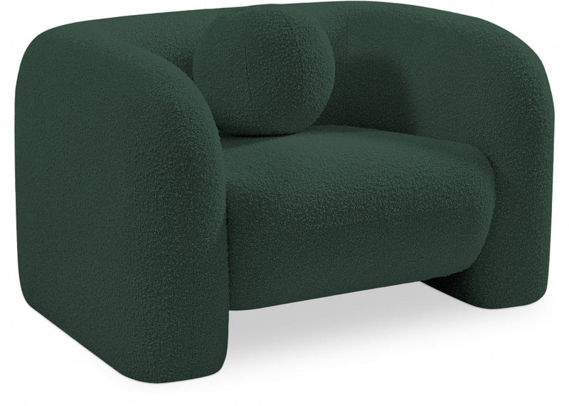 Emory Boucle Fabric Upholstered Chair in Green - 139Green-C