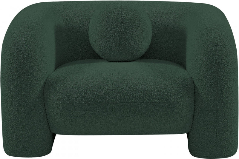 Emory Boucle Fabric Upholstered Chair in Green - 139Green-C