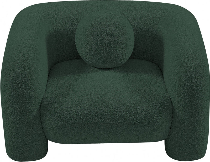 Emory Boucle Fabric Upholstered Chair in Green - 139Green-C