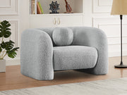 Emory Boucle Fabric Upholstered Chair in Grey - 139Grey-C