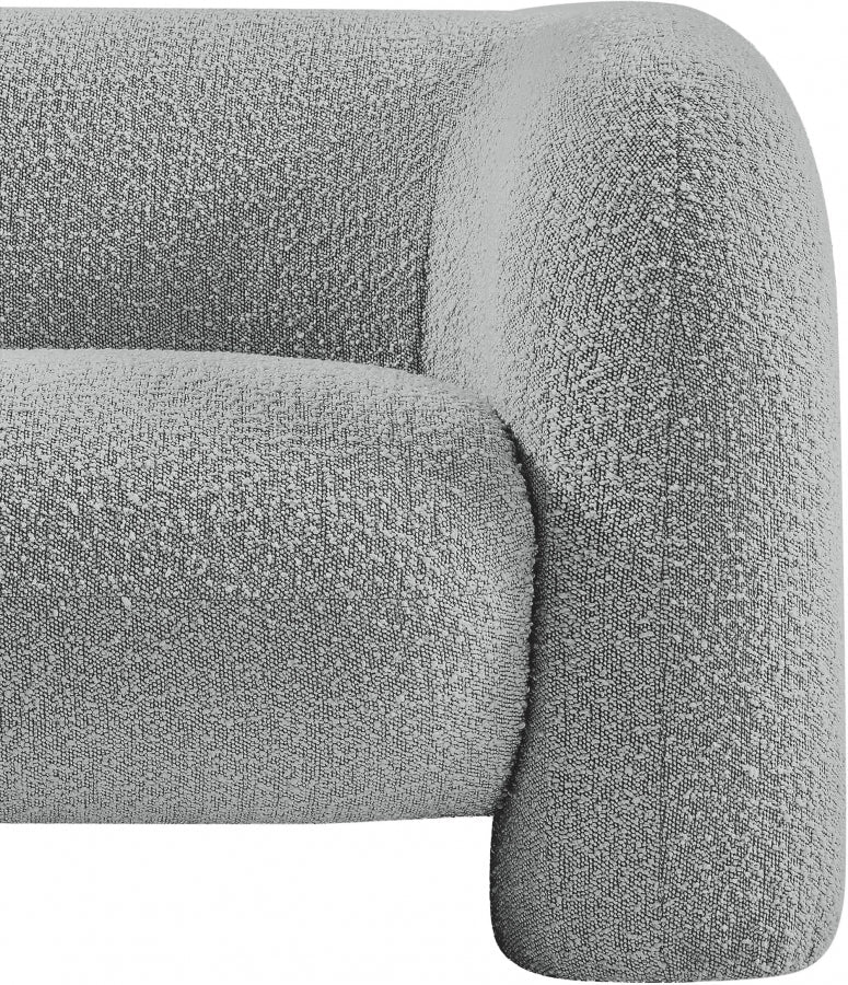 Emory Boucle Fabric Upholstered Chair in Grey - 139Grey-C