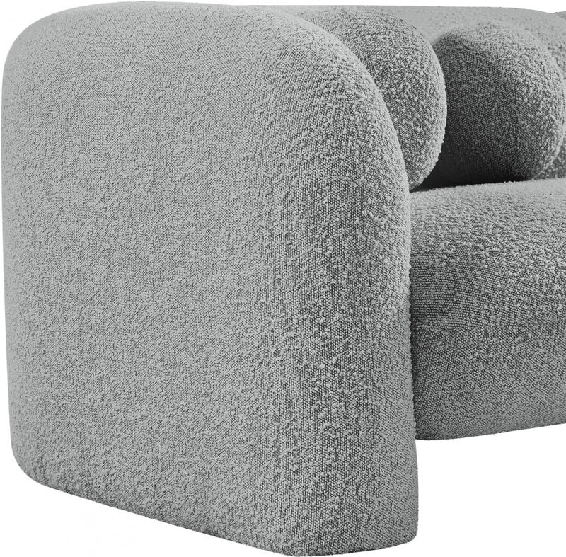 Emory Boucle Fabric Upholstered Chair in Grey - 139Grey-C