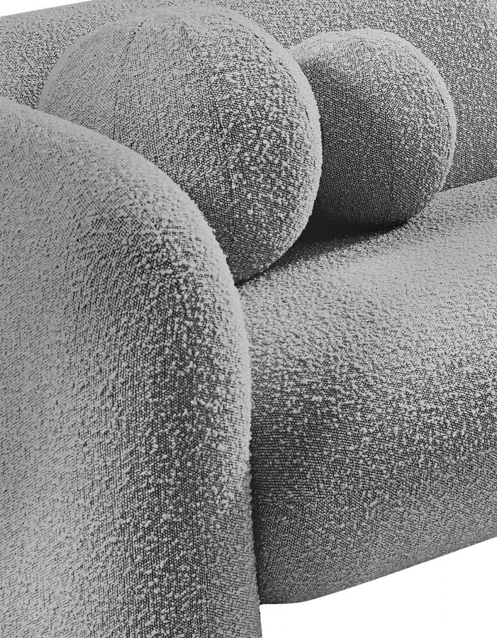 Emory Boucle Fabric Upholstered Chair in Grey - 139Grey-C