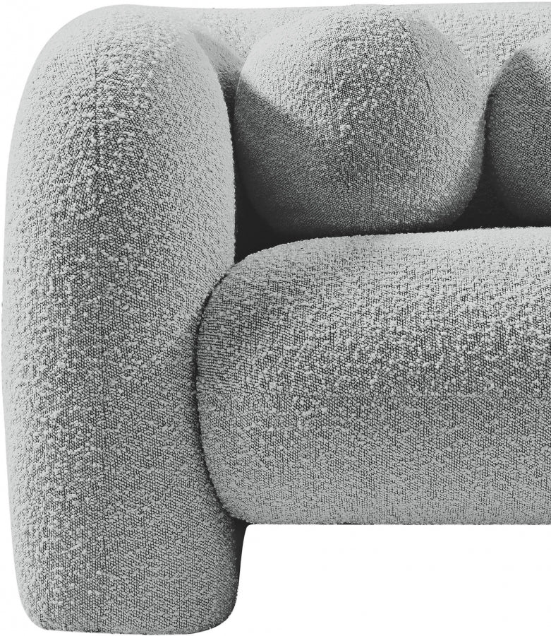 Emory Boucle Fabric Upholstered Chair in Grey - 139Grey-C