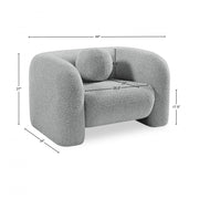 Emory Boucle Fabric Upholstered Chair in Grey - 139Grey-C