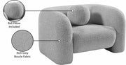 Emory Boucle Fabric Upholstered Chair in Grey - 139Grey-C