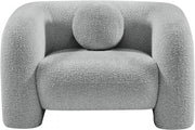 Emory Boucle Fabric Upholstered Chair in Grey - 139Grey-C