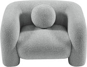 Emory Boucle Fabric Upholstered Chair in Grey - 139Grey-C