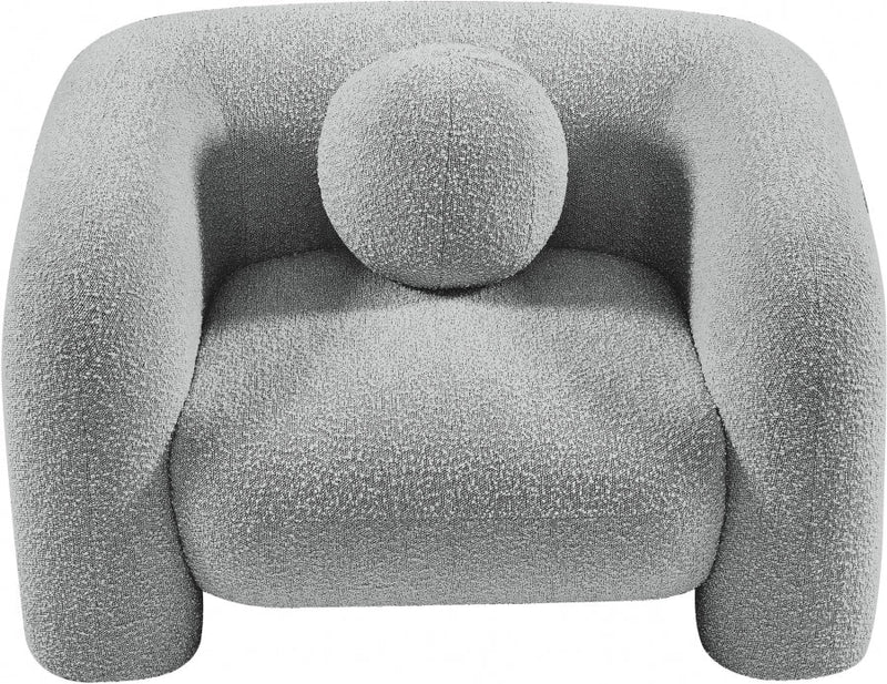 Emory Boucle Fabric Upholstered Chair in Grey - 139Grey-C