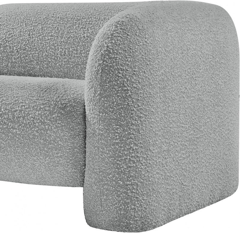 Emory Boucle Fabric Upholstered Chair in Grey - 139Grey-C