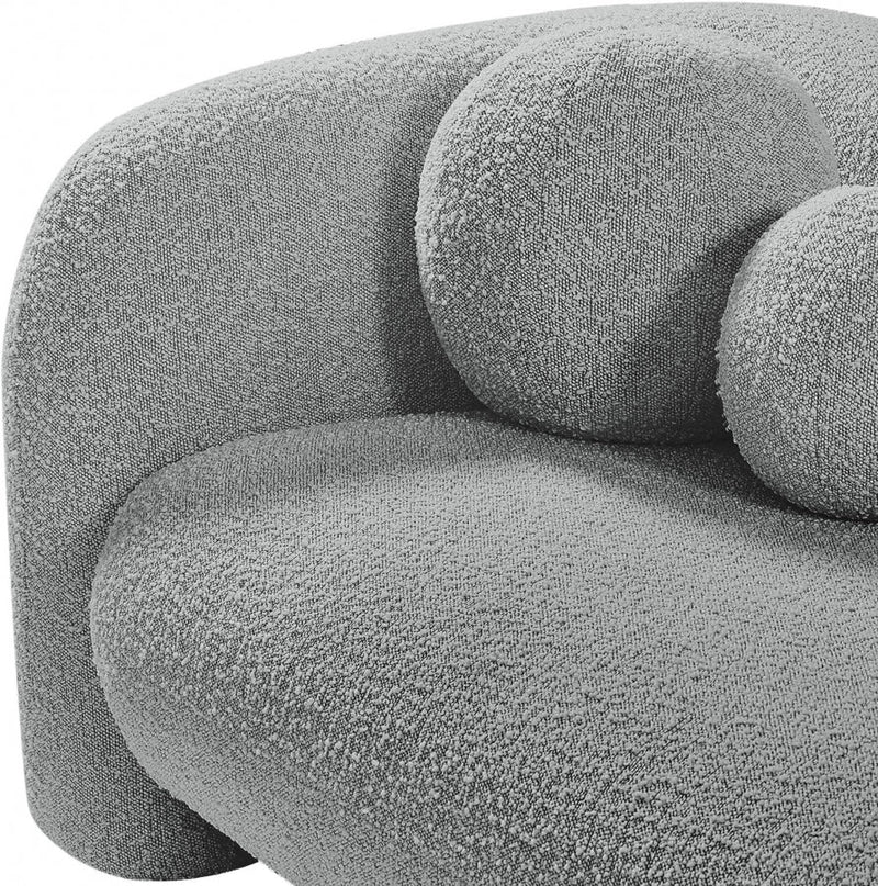 Emory Boucle Fabric Upholstered Chair in Grey - 139Grey-C