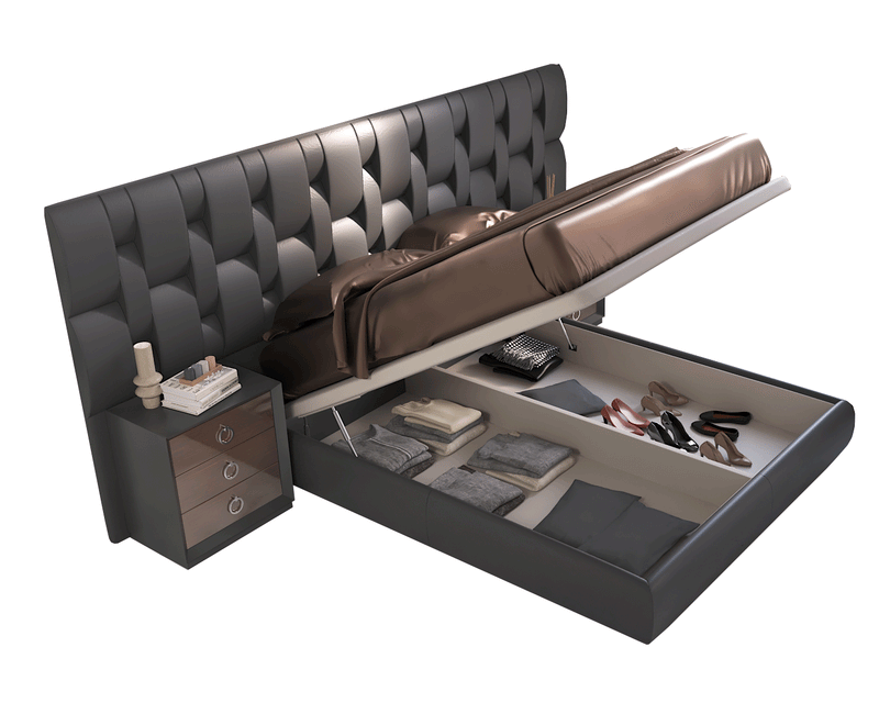 Emporio Black Bed Queen - Gate Furniture