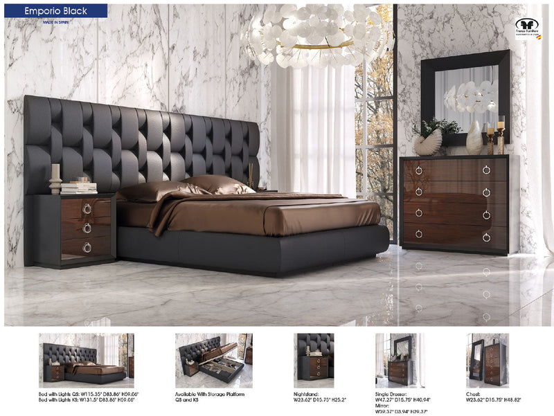 Emporio Black Bedroom SET - p12894
