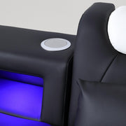 Enchanted - Black & White 3PC Sectional with Bluetooth Speaker, Reading Light, LED - S184-Sectional