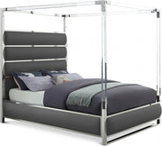 Encore Vegan Leather King Bed (4 Boxes) Grey - Gate FurnitureKing Bed