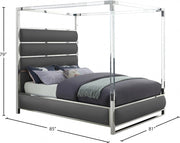Encore Vegan Leather King Bed (4 Boxes) Grey - Gate FurnitureKing Bed