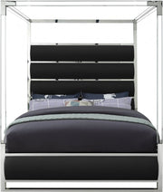 Encore Vegan Leather Queen Bed (4 Boxes) Black - Gate FurnitureQueen Bed