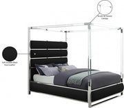 Encore Vegan Leather Queen Bed (4 Boxes) Black - Gate FurnitureQueen Bed