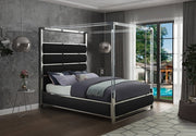 Encore Vegan Leather Queen Bed (4 Boxes) Black - Gate FurnitureQueen Bed