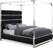 Encore Vegan Leather Queen Bed (4 Boxes) Black - Gate FurnitureQueen Bed