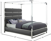 Encore Vegan Leather Queen Bed (4 Boxes) Grey - Gate FurnitureQueen Bed