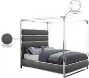 Encore Vegan Leather Queen Bed (4 Boxes) Grey - Gate FurnitureQueen Bed