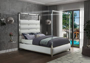 Encore Vegan Leather Queen Bed (4 Boxes) White - Gate FurnitureQueen Bed