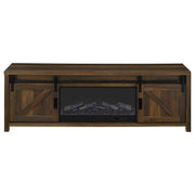Enfield 71-inch TV Stand Fireplace Media Console Dark Pine - 722863