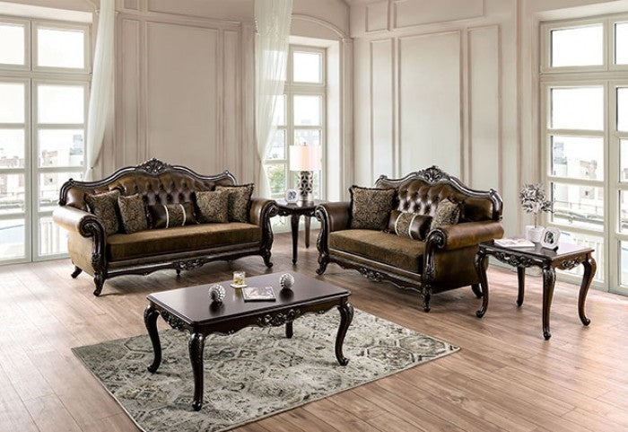 Ensenada Dark Cherry/Brown Loveseat - FM65003BR-LV