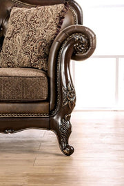 Ensenada Dark Cherry/Brown Loveseat - FM65003BR-LV