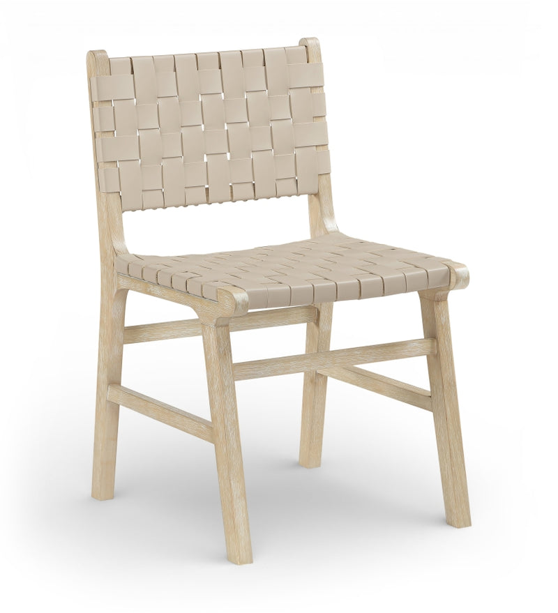 Entwine Vegan Leather Upholstered Dining Chair in Beige - 77025Beige-C