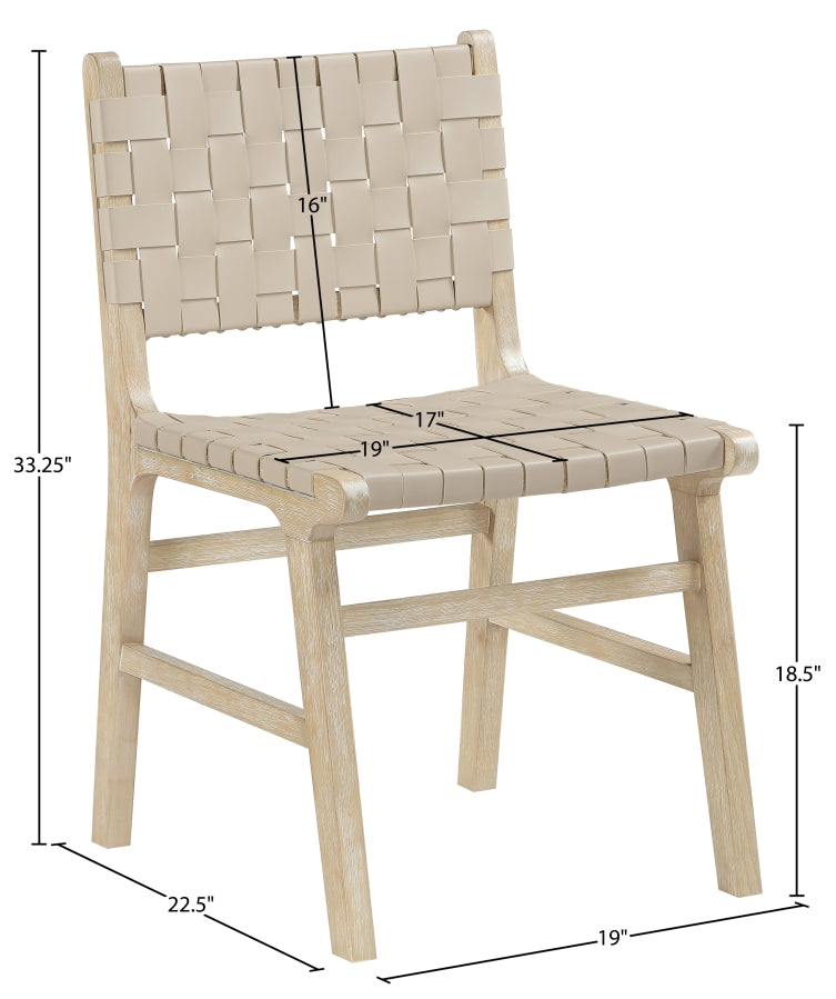 Entwine Vegan Leather Upholstered Dining Chair in Beige - 77025Beige-C