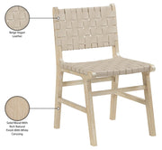 Entwine Vegan Leather Upholstered Dining Chair in Beige - 77025Beige-C