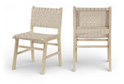 Entwine Vegan Leather Upholstered Dining Chair in Beige - 77025Beige-C