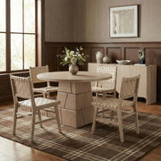 Entwine Vegan Leather Upholstered Dining Chair in Beige - 77025Beige-C
