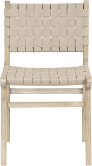 Entwine Vegan Leather Upholstered Dining Chair in Beige - 77025Beige-C
