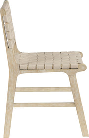 Entwine Vegan Leather Upholstered Dining Chair in Beige - 77025Beige-C