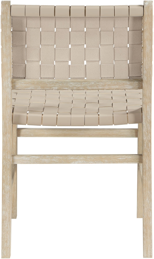 Entwine Vegan Leather Upholstered Dining Chair in Beige - 77025Beige-C