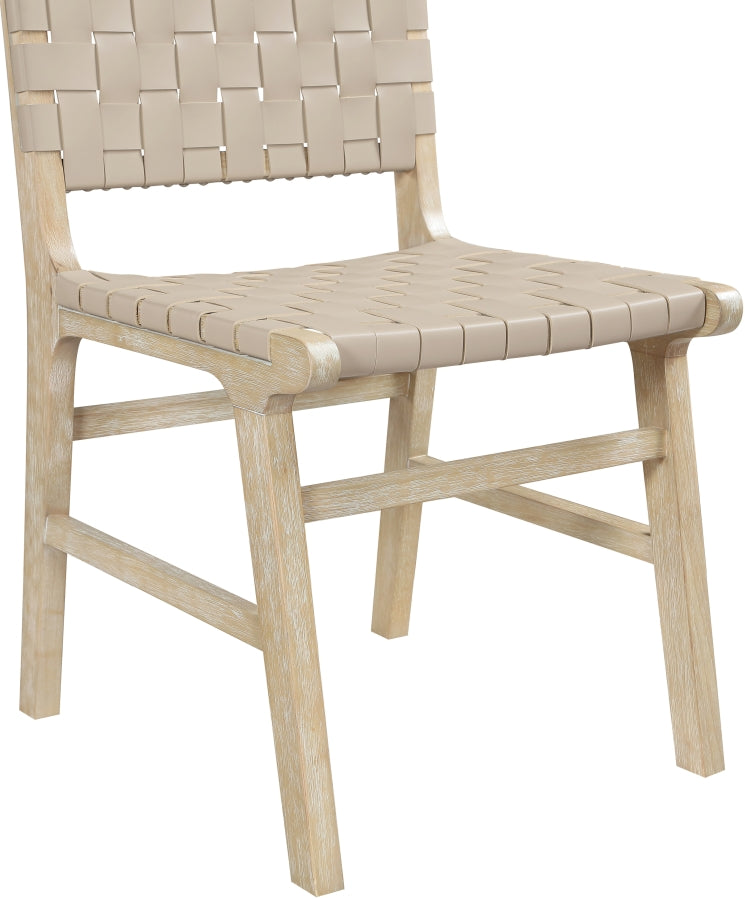 Entwine Vegan Leather Upholstered Dining Chair in Beige - 77025Beige-C