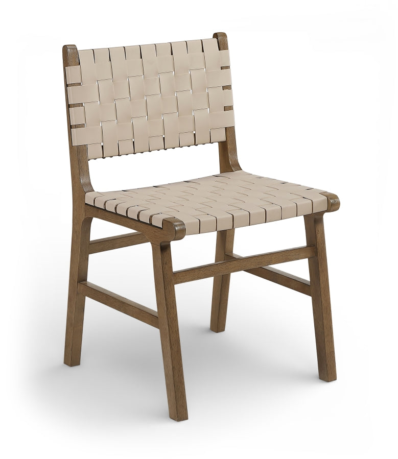 Entwine Vegan Leather Upholstered Dining Chair in Beige - 77026Beige-C