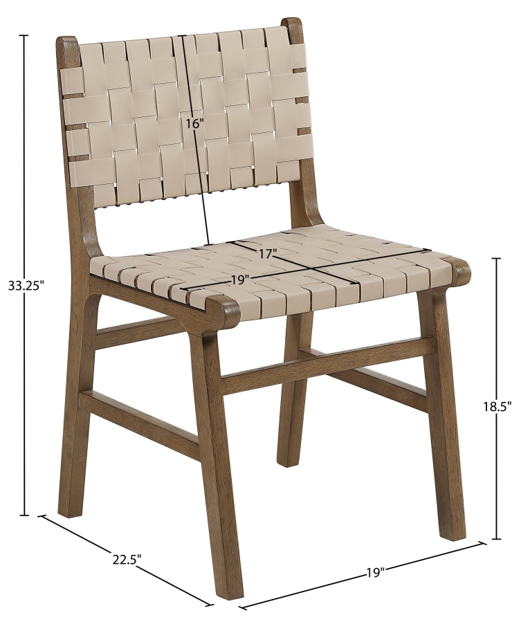 Entwine Vegan Leather Upholstered Dining Chair in Beige - 77026Beige-C