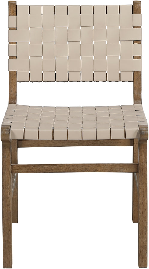 Entwine Vegan Leather Upholstered Dining Chair in Beige - 77026Beige-C