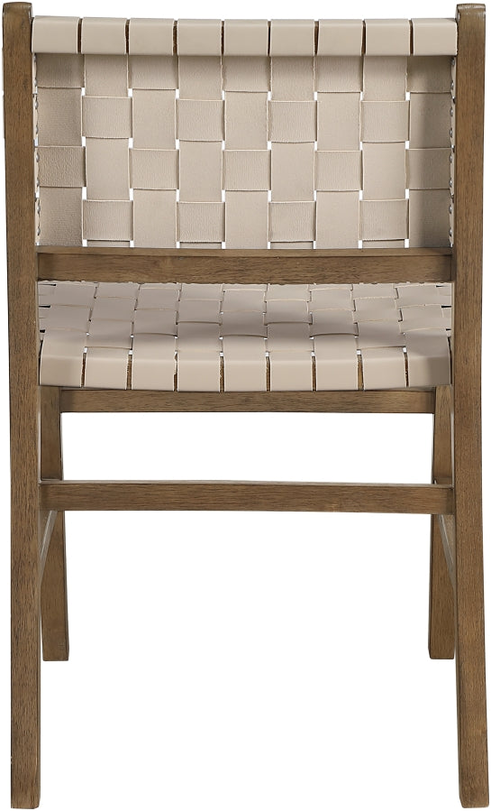 Entwine Vegan Leather Upholstered Dining Chair in Beige - 77026Beige-C