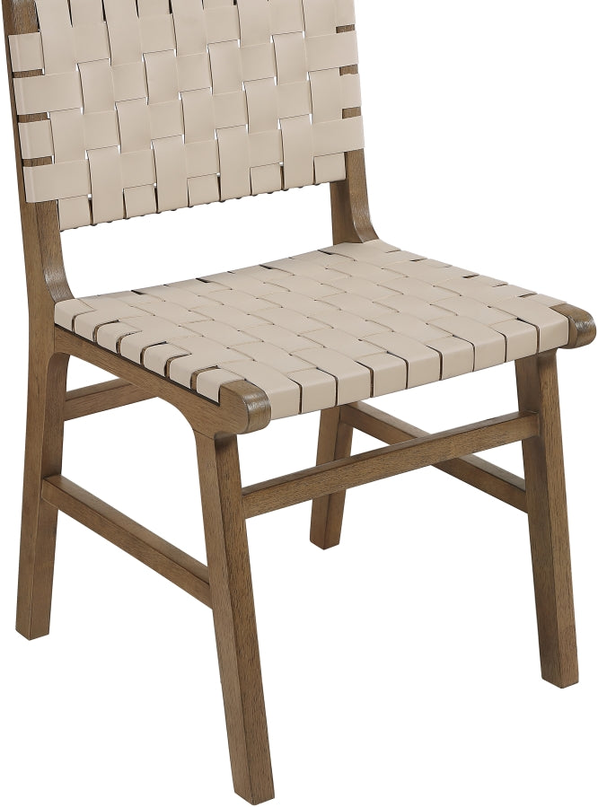 Entwine Vegan Leather Upholstered Dining Chair in Beige - 77026Beige-C